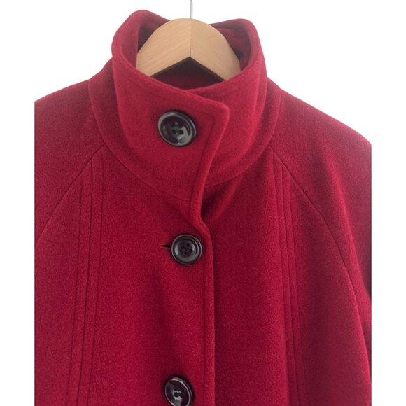 Mackintosh Red Wool-Blend Lined Coat w/Pockets Size S Peacoat Single Breasted - Picture 4 of 11